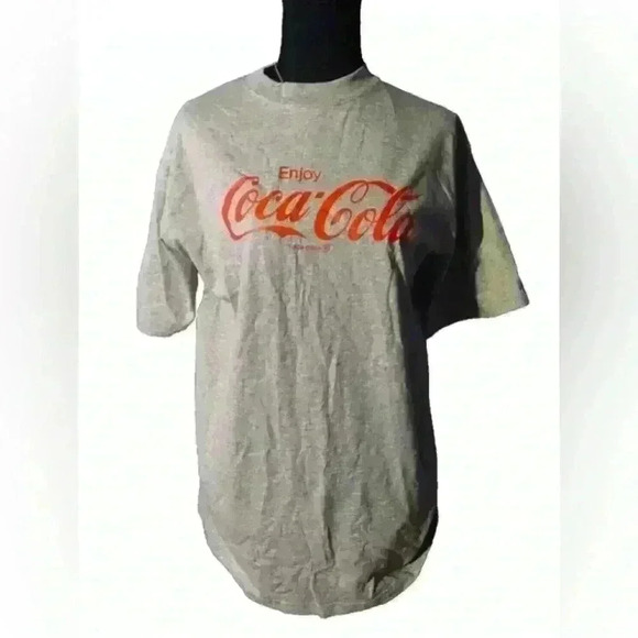 Men’s VTG Coca-Cola T-Shirt Size M Grey & Red Short Sleeve  Oversized M - Picture 1 of 2